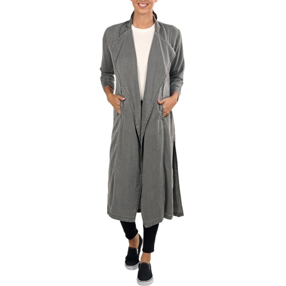 100% Tencel Long Trench Coat